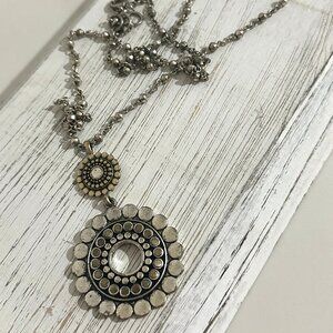 Vintage Lucky Brand Necklace with Two-Tone Circle Pendants